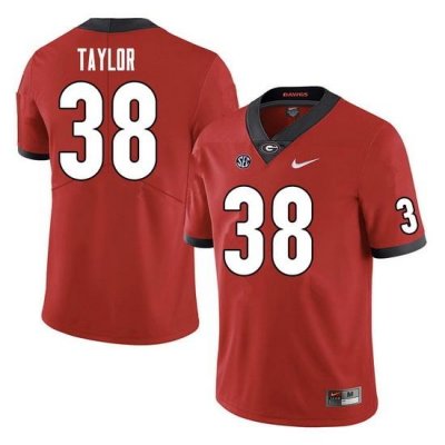 Men #38 Patrick Taylor Georgia Bulldogs College Football Jerseys Sale-Red