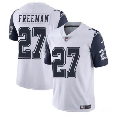 Youth Dallas Cowboys 27 Royce Freeman White Color Rush Limited Stitched Football Jersey