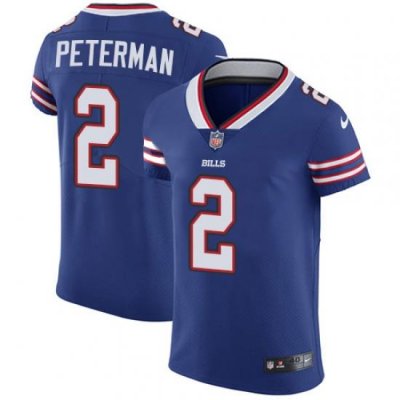 Nike Bills #2 Nathan Peterman Royal Blue Team Color Mens Stitched NFL Vapor Untouchable Elite Jersey