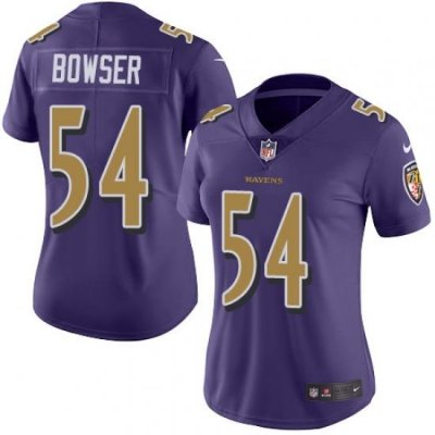 Nike Ravens #54 Tyus Bowser Purple Womens Stitched NFL Limited Rush Jersey