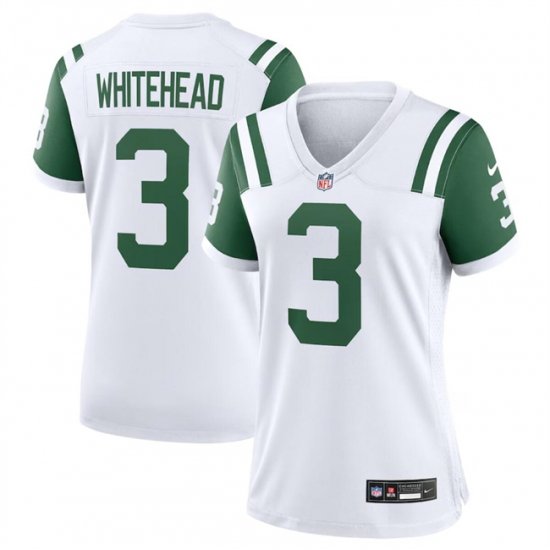 Women New York Jets 3 Jordan Whitehead White Classic Alternate Stitched Jersey