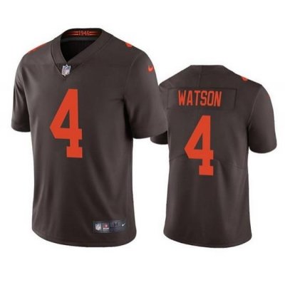 Men Cleveland Browns 4 Deshaun Watson Brown Color Rush Vapor Untouchable Limited Stitched jersey