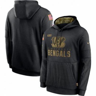 Men Cincinnati Bengals Nike 2020 Salute to Service Sideline Performance Pullover Hoodie Black