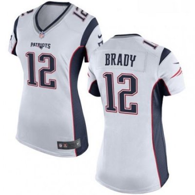 Womens Nike New England Patriots 12 Tom Brady Game White NFL Jersey