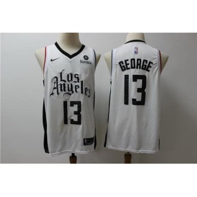 Clippers 13 Paul George White City Edition Nike Swingman Jersey