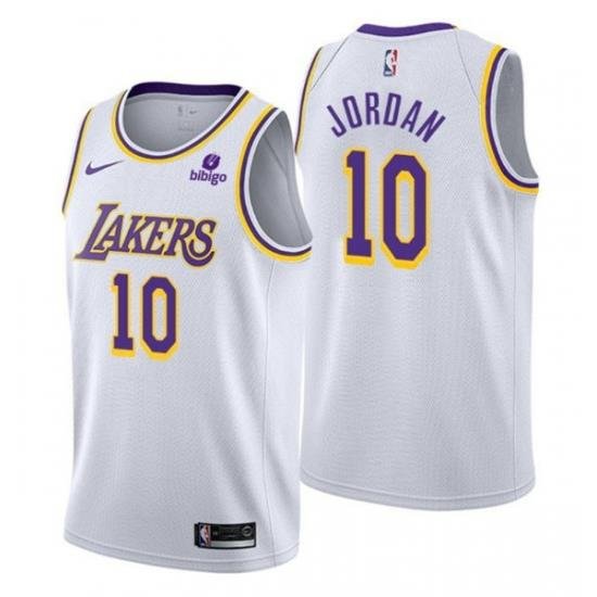 Men Los Angeles Lakers 10 Deandre Jordan White Stitched Jersey