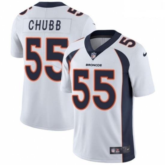 Men Nike Denver Broncos 55 Bradley Chubb White Vapor Untouchable Limited Player NFL Jersey