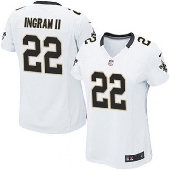 Nike Saints #22 Mark Ingram II White Womens Stitched NFL Elite Jersey