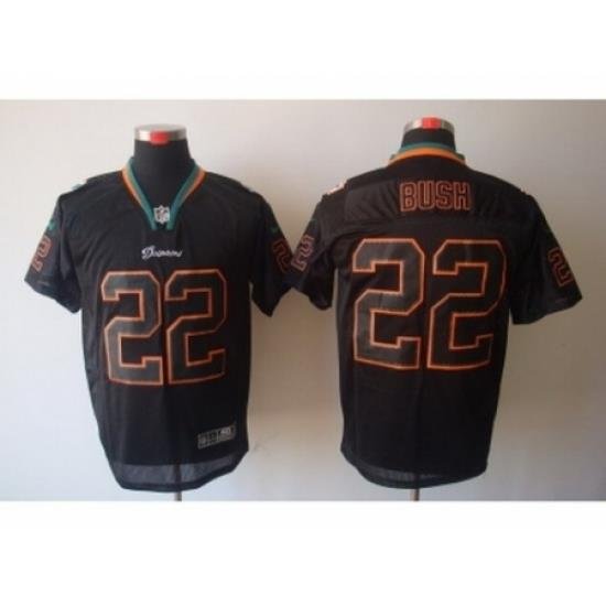 Nike Miami Dolphins 22 Reggie Bush Black Elite Lights Out NFL Jersey