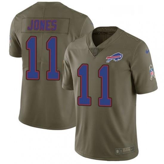 Youth Nike Buffalo Bills 11 Zay Jones Limited Olive 2017 Salute to Service NFL Jersey