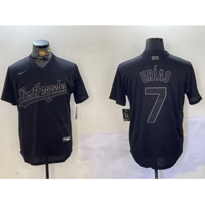 Men Los Angeles Dodgers 7 Black Cool Base Stitched Baseball Jersey 3