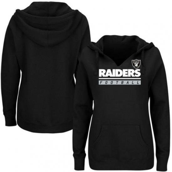 NFL Oakland Raiders Majestic Womens Self Determination Pullover Hoodie Black