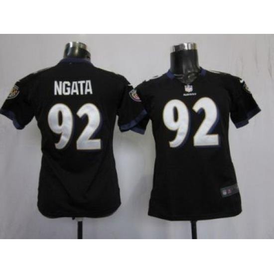 Women Nike Baltimore Ravens #92 Haloti Ngata Black Nike NFL Jerseys