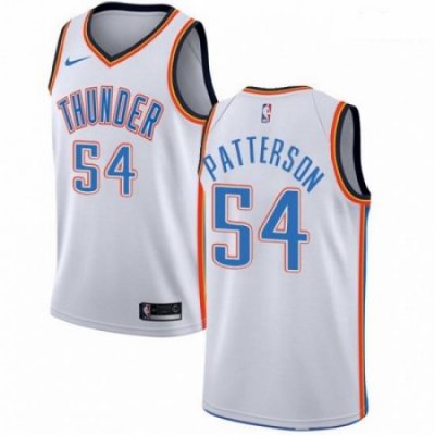 Mens Nike Oklahoma City Thunder 54 Patrick Patterson Authentic White Home NBA Jersey Association Edition