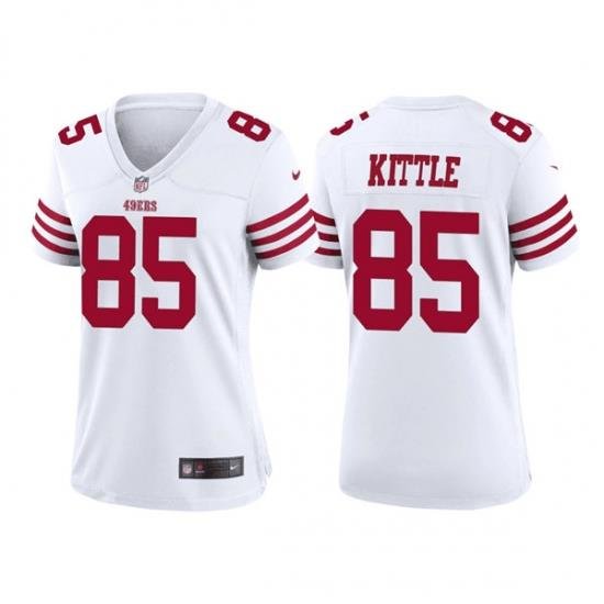 Women San Francisco 49ers 85 George Kittle White Stitched Jersey