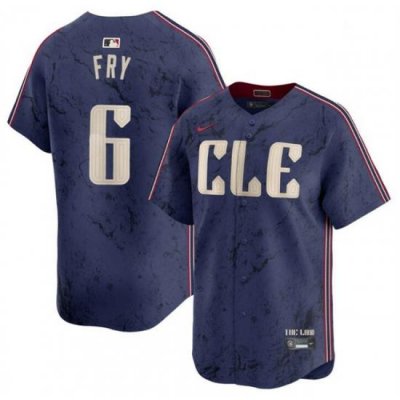 Youth Cleveland Guardians 6 David Fry Navy 2024 City Connect Limited Stitched Baseball Jersey