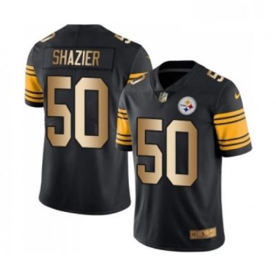 Mens Pittsburgh Steelers 50 Ryan Shazier Limited Black Gold Rush Vapor Untouchable Football Jersey