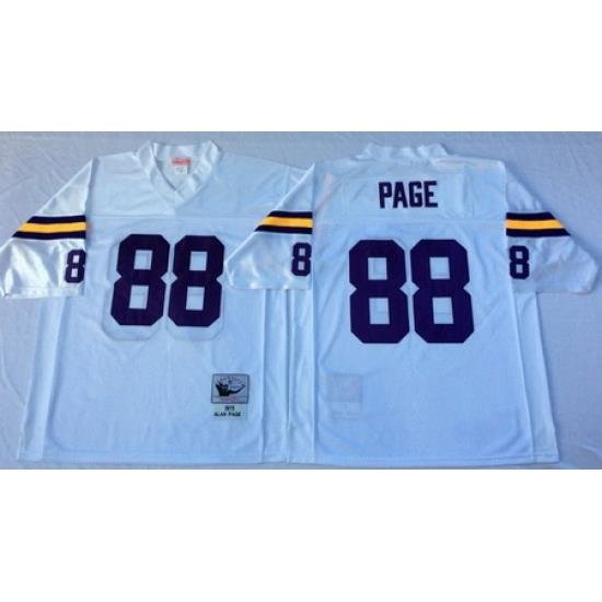 Vikings 88 Alan Page White Throwback Jersey