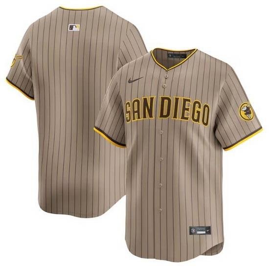 Men San Diego Padres Blank Tan 2024 Alternate Limited Stitched Baseball Jersey