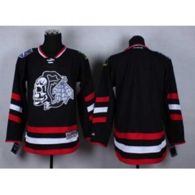 nhl jerseys chicago blackhawks blank black-1[2014 Stadium Series][the skeleton head]