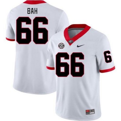 Men #66 Aliou Bah Georgia Bulldogs College Football Jerseys Stitched-White