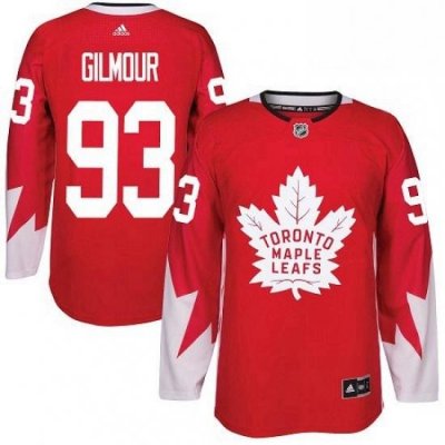 Mens Adidas Toronto Maple Leafs 93 Doug Gilmour Premier Red Alternate NHL Jersey