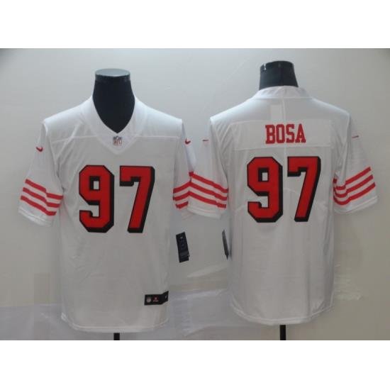 Men's San Francisco 49ers Nick Bosa 97 White Nike Scarlet Player Limited Jersey