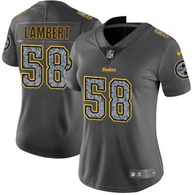 Womens Nike Pittsburgh Steelers 58 Jack Lambert Gray Static Vapor Untouchable Limited NFL Jersey