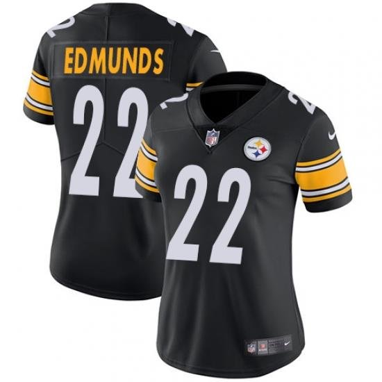 Nike Steelers #22 Terrell Edmunds Black Team Color Womens Stitched NFL Vapor Untouchable Limited Jersey