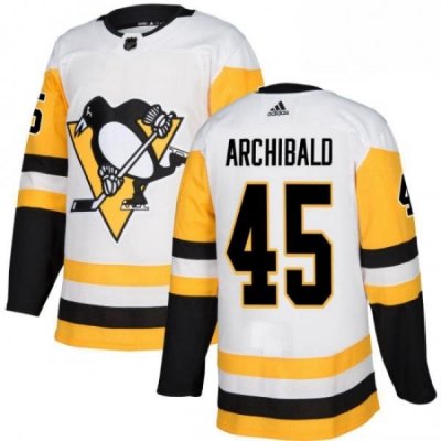 Womens Adidas Pittsburgh Penguins 45 Josh Archibald Authentic White Away NHL Jersey