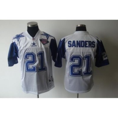 Dallas CoWboys 21 Deion Sanders White ThroWback 75th White