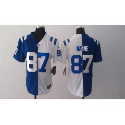 Nike Women Indianapolis Colts #87 Reggie Wayne White-blue jerseys[Elite split]