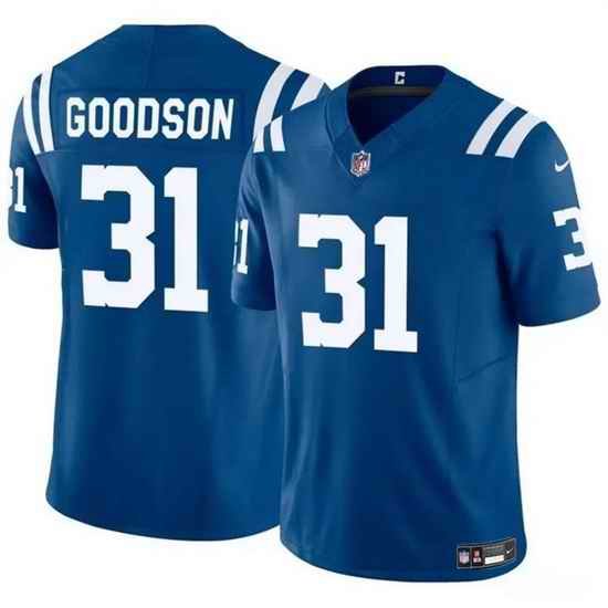 Men Indianapolis Colts 31 Tyler Goodson Blue 2024 F U S E Vapor Limited Stitched Football Jersey