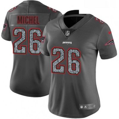 Womens Nike NeW England Patriots 26 Sony Michel Gray Static Vapor Untouchable Limited NFL Jersey