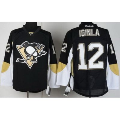 Pittsburgh Penguins 12 Jarome Iginla Black NHL Jersey