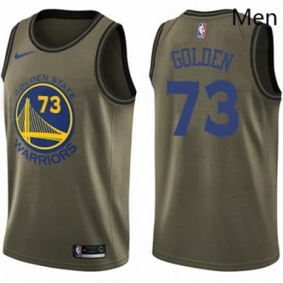 Mens Nike Golden State Warriors 73 Golden Green Salute to Service NBA Swingman Jersey