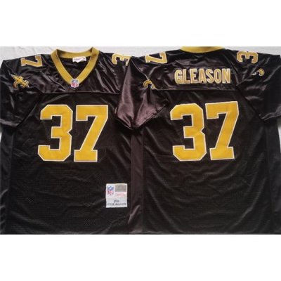 Men New Orleans Saints 37 GLEASON Black Stitched Jersey 38