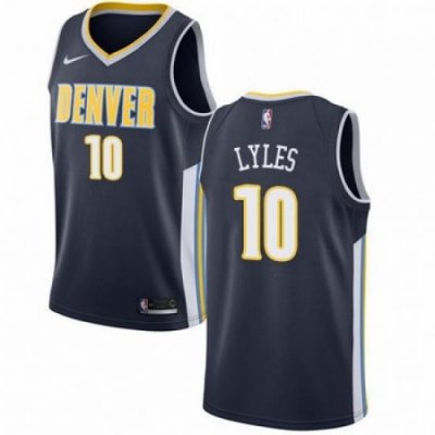 Mens Nike Denver Nuggets 10 Trey Lyles Authentic Navy Blue Road NBA Jersey Icon Edition