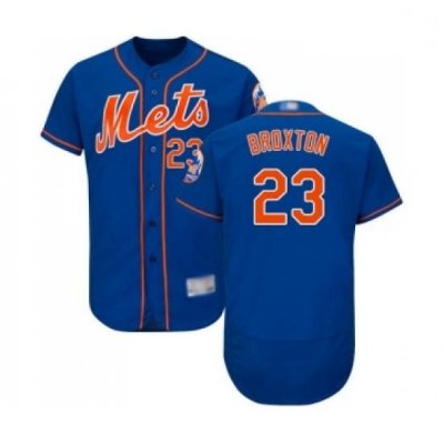 Mens New York Mets 23 Keon Broxton Royal Blue Alternate Flex Base Authentic Collection Baseball Jersey