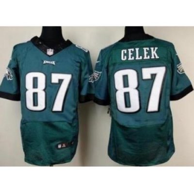 Nike Philadelphia Eagles 87 Brent Celek Green Elite NFL Jersey