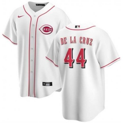 Men Cincinnati Reds 44 Elly De La Cruz White Cool Base Stitched Baseball Jersey