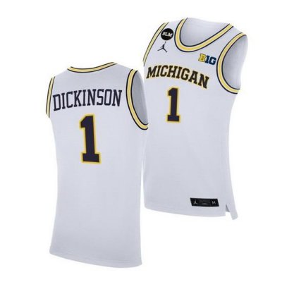 Michigan Wolverines Hunter Dickinson 2021 Big Ten Regular Season Champions Blm White Jersey