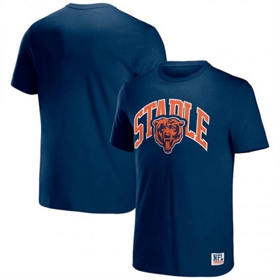 Men Chicago Bears X Staple Navy Logo Lockup T Shirt