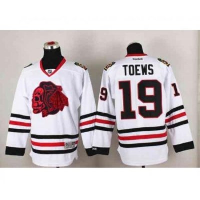 nhl jerseys chicago blackhawks #19 toews white[the skeleton head]