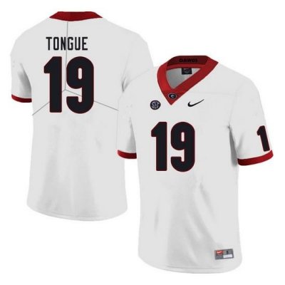 Men #19 Makiya Tongue Georgia Bulldogs College Football Jerseys Sale-White