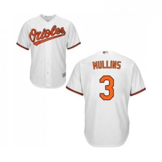 Youth Baltimore Orioles 3 Cedric Mullins Replica White Home Cool Base Baseball Jersey