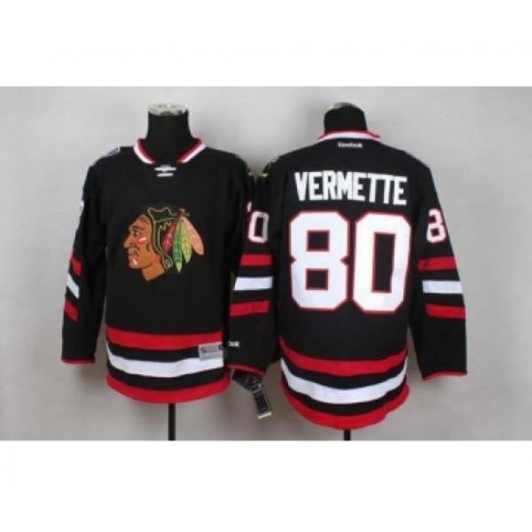 nhl jerseys chicago blackhawks #80 vermette black[2014 new stadium]