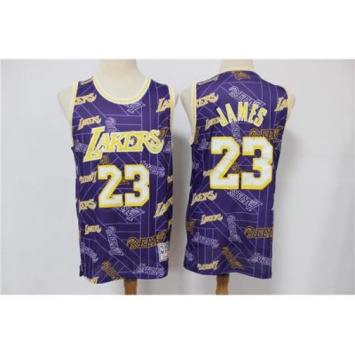 Lakers 23 Lebron James Purple Tear Up Pack Hardwood Classics Swingman Jersey