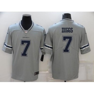 Men's Dallas Cowboys #7 Trevon Diggs Gray Limited Player Jersey