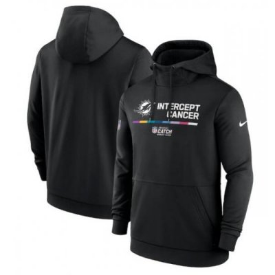 Men Miami Dolphins 2022 Black Crucial Catch Therma Performance Pullover Hoodie